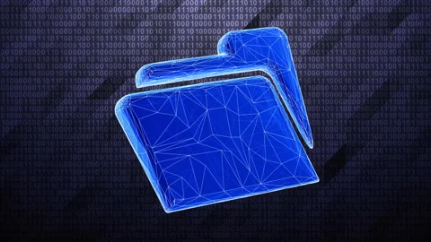 3D file icon isolated on dark hi-tech background in binary cyberspace. Stock Footage 231902393
