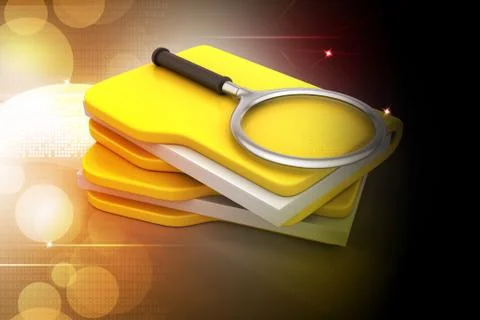 3d File searching Illustrazione stock