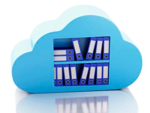 3d file storage in cloud. cloud computing concept. Stock Illustration