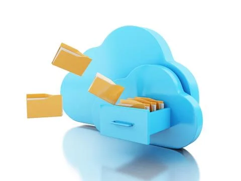 3d File storage in cloud. Stock Illustration
