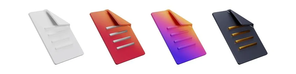 3D file text creative document graphics and icons pack Stock-Illustration