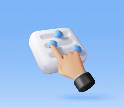 3D filter button and hand 스톡 일러스트