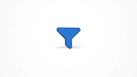 3D Filter Funnel Icon Animated Loop on White Background 4K Stock Footage 347650826