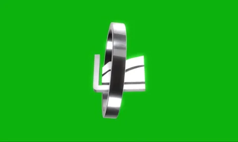 3D financial graph icon rotating on green screen background with reflective.. Stock Footage 346499456