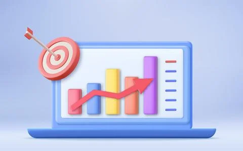 3d Financial report chart, Stock-Illustration