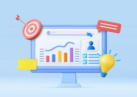 3d Financial report chart, Stock Illustration