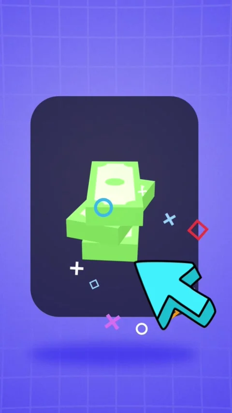 3D Financial Stack of Money Icon Selection Animation Vertical Video stock 303257931