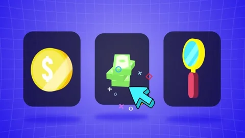 3D Financial Stack of Money Icon Selection Animation Stock Footage 303257940