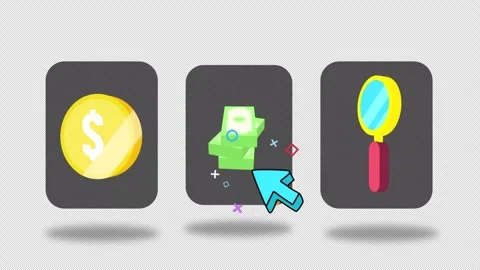 3D Financial Stack of Money Icon Selection Animation On Alpha Channel Stock Footage 303257958