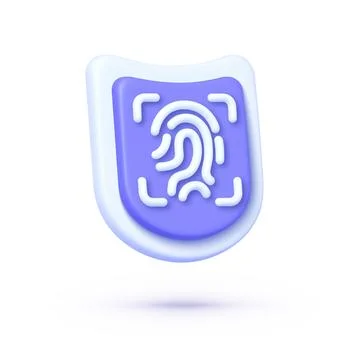 3d finger scan for print design. Personal data security. 3d vector illustration Illustrazione stock