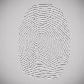 3D fingerprint illustration, vector Stock Illustration