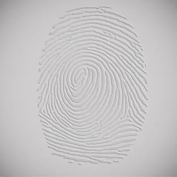 3D fingerprint illustration, vector Stock Illustration
