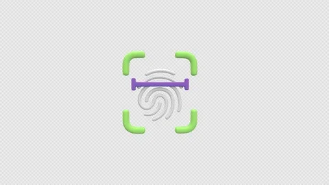 3D fingerprint scan icon symbolizing biometric authentication, digital secu.. Stock Footage 310603637