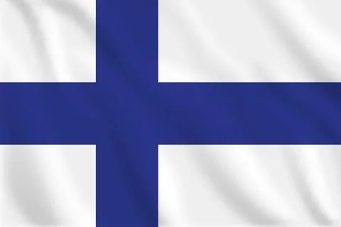 3D Finland waving flag pattern background. Realistic national flag design. .. Illustrazione stock