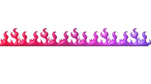 3D fire border in Y2K style, inflated flame reflecting 2000s aesthetics Stock Illustration