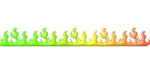 3D fire border in Y2K style, inflated flame reflecting 2000s aesthetics Stock Illustration