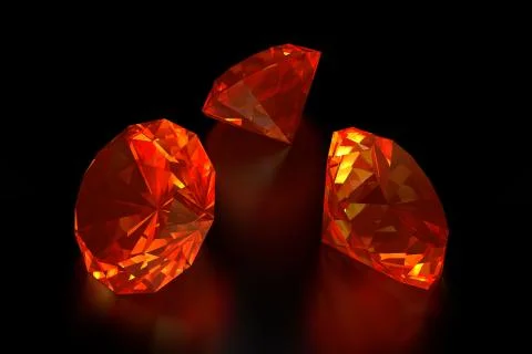 3D Fire Diamonds Stock Illustration