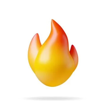 3d Fire Flame Icon Isolated on White Stock Illustration