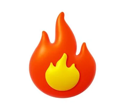 3d fire flame vector icon with red hot tongues Ilustración de archivo