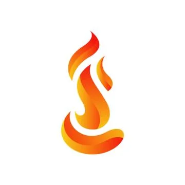 3D Fire flames vector logo design symbol icons in white background Stock Illustration
