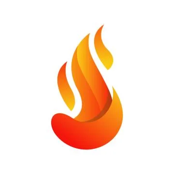 3D Fire flames vector logo design symbol icons in white background Illustrazione stock