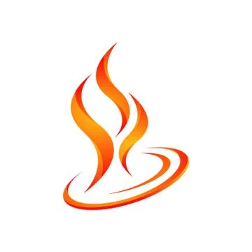 3D Fire flames vector logo design symbol icons in white background Illustrazione stock