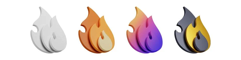 3D fire set packed with stylish flame vectors for advertising campaigns Stock-Illustration