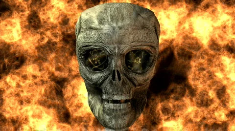 3D fire skull Stock Footage 141776