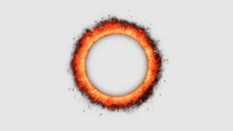 3D Fire VFX Element Loop Transparent Circular Overlay Vídeos de archivo 348078988