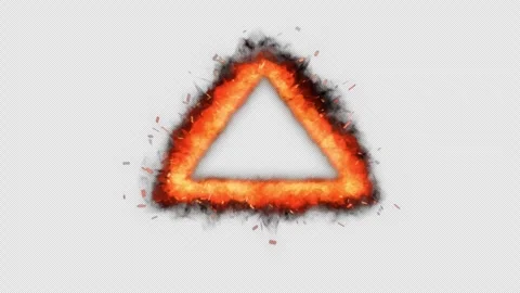 3D Fire VFX Element Loop Transparent Triangular Overlay Vídeo Stock 348079081