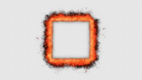 3D Fire VFX Element Loop Transparent Square Overlay Vídeo Stock 348079124