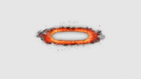 3D Fire VFX Element Transition Transparent Oval Overlay Vídeo Stock 348059765