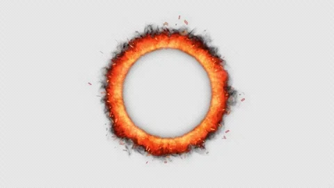3D Fire VFX Element Transition Transparent Circular Overlay Vídeos de archivo 348059955