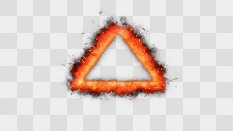 3D Fire VFX Element Transition Transparent Triangle Overlay Vídeos de archivo 348060326