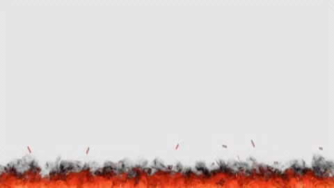 3D Fire VFX Element Transition Transparent Border Overlay Vídeo Stock 348060495