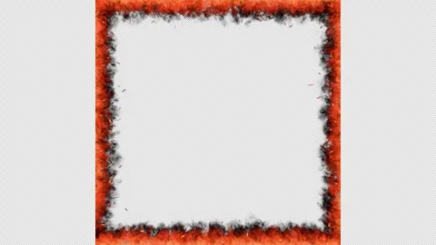 3D Fire VFX Element Transition Transparent Square Frame Overlay Vídeos de archivo 348060644