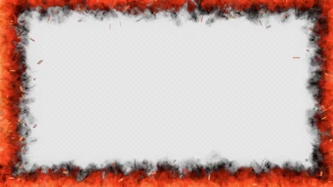 3D Fire VFX Element Transition Transparent Frame Overlay Vídeos de archivo 348060734
