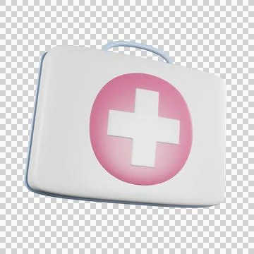 3D First Aid Kit Bag Stock Illustration
