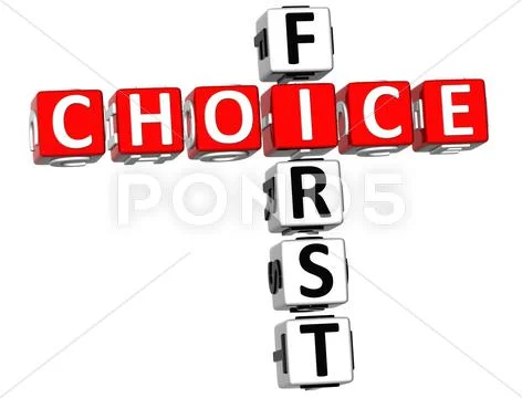 3d first choice crossword Stock Illustration