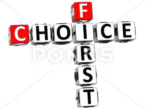 3d first choice crossword Stock Illustration