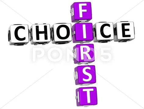 3d first choice crossword Stock Illustration