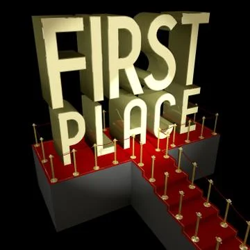 3D first place concept Stock Illustration