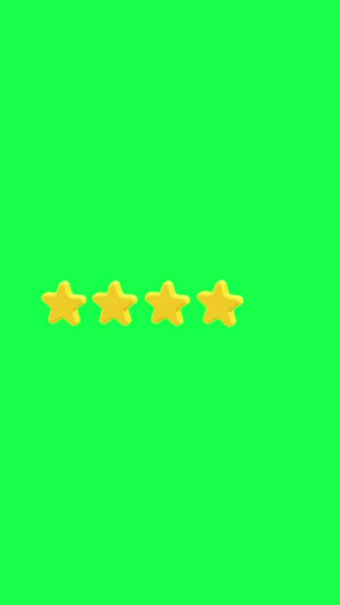 3D five gold stars rotating on a green screen background Video stock 309852883