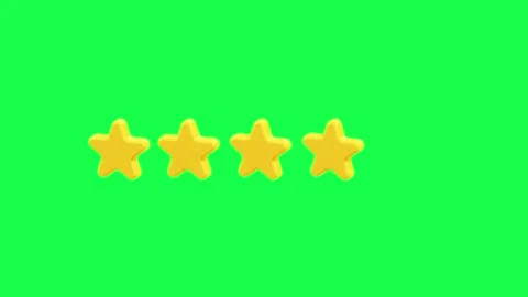 3D five gold stars rotating on a green screen background Stock Footage 309852911