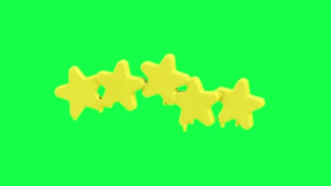 3D five gold stars rotating on a green screen background Stock Footage 309927638