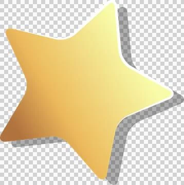 3D five-point star is floating on transparent background, with gold bronze Stock Illustration