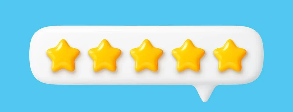 3d five star rate customer review feedback icon Illustrazione stock