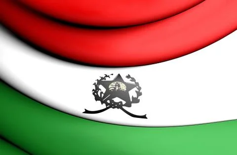 3D Flag of Afonso Claudio (Espirito Santo), Brazil. 3D Illustration. Stock Illustration