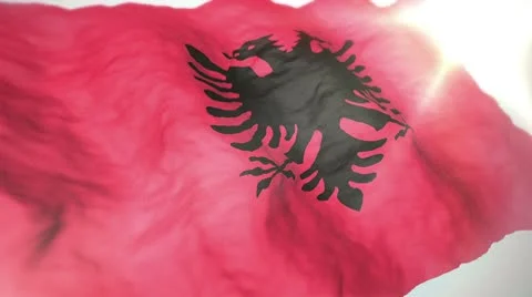 3d flag Albania loop 1080p Stock Footage