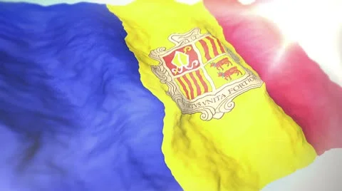 3d flag Andorra loop 1080p Stock Footage 8852139
